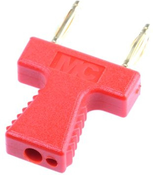 63.9354-22, KS2 Jumper Male Straight Red Closed Top, Handle Pull 2 Way 1 Row 12mm Pitch