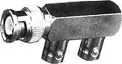 HYR-0169 (BNC-7089) (GB-169), Переходник, BNC штекер - 2 гнезда F-образное