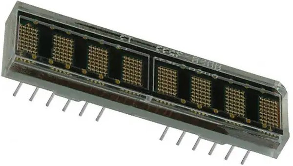 HDSP-2533, HDSP-2533 8 Digit Dot Matrix LED Display, 5 x 7 Dot Matrix Green 7.5 (Typ.) mcd 4.6mm HDSP-2533, HDSP-2533 8 Digit Dot Matrix LED Display, 5 x 7 Dot Matrix Green 7.5 (Typ.) mcd 4.6mm