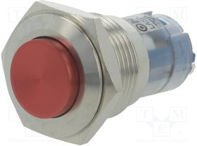 V16-21-R-S, Переключатель: антивандальный, Пол: 2, SPDT, 0,5A/220ВAC, 1A/24ВDC