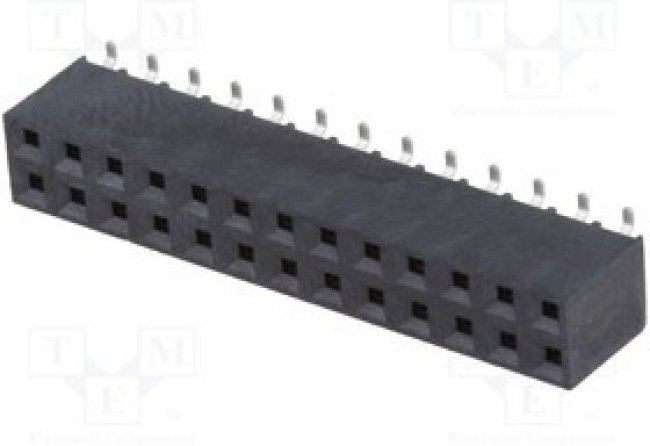 ZL264-26DG, Гнездо, штыревой, "мама", PIN: 26, вертикальный, 2,54мм, SMT, 2x13