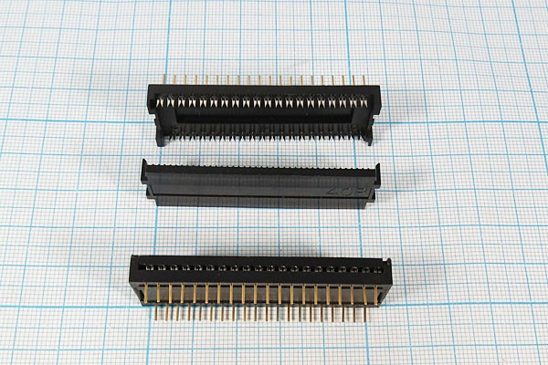 Разъем (IDC) DIP L-40 вилка, шаг P2.54x15.24, контакты 40P, на шлейф, DIP L-40