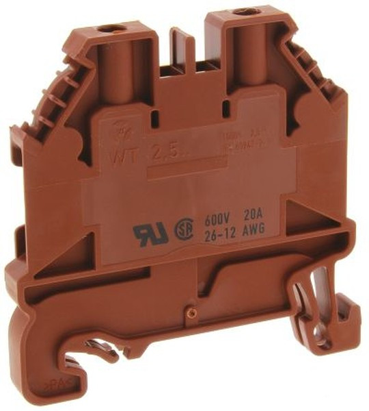 58.503.0055.4, WT 2.5 Series Brown Feed Through Terminal Block, 2.5mm², Single-Level, Screw Termination, ATEX