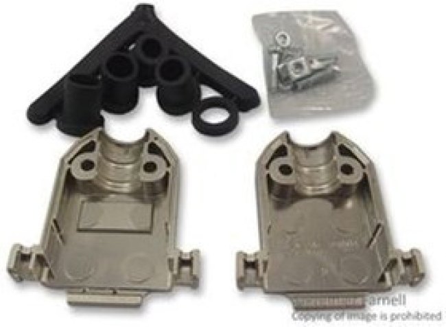 3357-6215-1C, D-Sub Backshells 15P EMI JNCTN SHELL MTALIZD PLASTIC