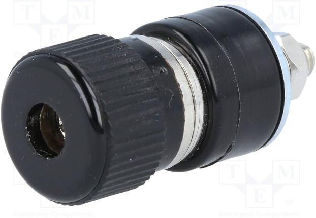 R1-26B-B, Гнездо, "банан" 4мм, 30А, 60ВDC, черный, никелированные, -10-80°C