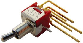 2MD1T2B2M7RE, Рычажный переключатель, Вкл.-Вкл., DPDT, Без Подсветки, Серия 2MD1, Сквозное Отверстие, 100 мА