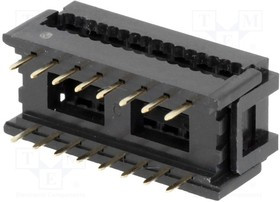 AWDIL/R-16P, Переходной разъем, "папа", PIN: 16, на шлейф, 1,27мм, Конф: 2х8