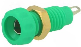 CL1460, Гнездо, "банан" 4мм, 10А, 60ВDC, 23мм, зеленый, никелированные