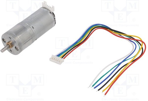 FIT0522, Двигатель DC, с энкодером,с редуктором, 6ВDC, 3А, Ось D профиль