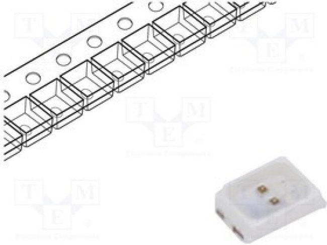 OSR52016C1A-60MA, LED; SMD; 2016; red; 1120?1560mcd; 2x1.6x0.6mm; 120°; 1.8?2.6V; 60mA