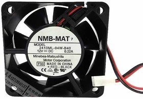 2410ML-04W-B60-B00, Осевой Вентилятор, серия 2410ML, 12 В, Square, 60 мм, 25 мм, Качения, 25 фут³/мин