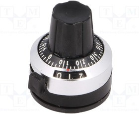 GP3-6.35-22X24, Ручка точной настройки, со счетчиком, Диам.оси: 6,35мм, d22x24мм