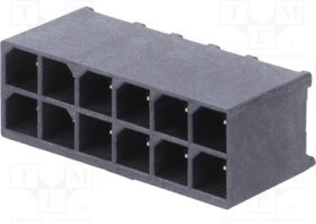 MX-76829-0112, Гнездо, провод-плата, "папа", Mega-Fit, 5,7мм, PIN: 12, Конф: 2х6