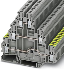 3214301, UT 2.5-PE/L/L Series Grey DIN Rail Terminal Block, 2.5mm², Triple-Level, Screw Termination 3214301, UT 2.5-PE/L/L Series Grey DIN Rail Terminal Block, 2.5mm², Triple-Level, Screw Termination