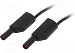 SLK425-E/N-10021, Измерительный провод, 32А, с осевым гнездом 4мм, Дл: 1м, черный