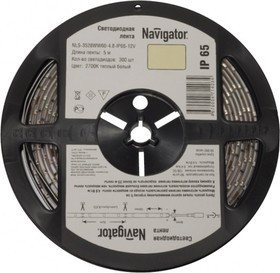 СД Лента Navigator 71 411 NLS-3528WW120- 9.6-IP65-12V R5 (упаковка из 5)