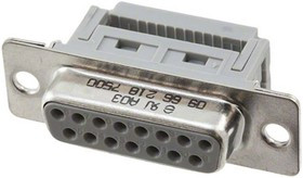 09662187500, D-Sub Standard 15 Way Cable Mount D-sub Connector Socket, 2.77mm Pitch