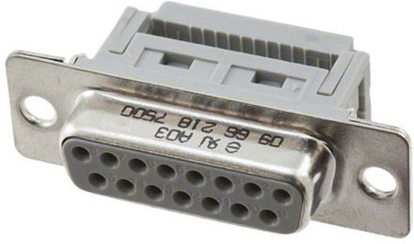 09662187500, D-Sub Standard 15 Way Cable Mount D-sub Connector Socket, 2.77mm Pitch
