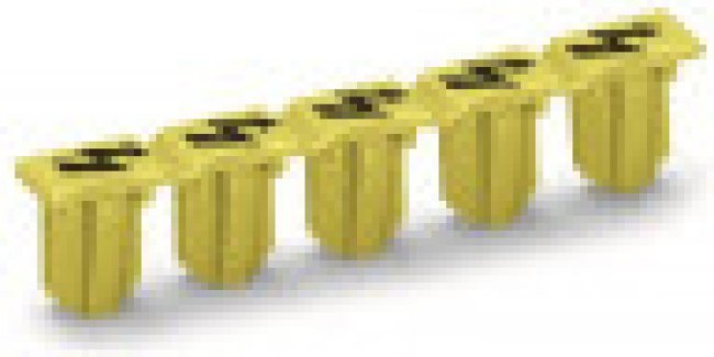 2004-115, Защитная предупреждающая маркировка, с символом высокого напряжения, черные, для 5 клемм