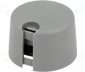 A1024638, Ручка, с указателем, пластмасса, dоси: 6,35мм, d24x16мм, серый