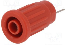SEPB7089NI-RT, Гнездо, "банан" 4мм, 24А, 1кВ, красный, на панель, на корпус, 33мм