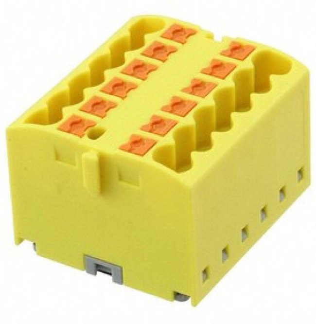 3273422, DIN Rail Terminal Blocks PTFIX 12X2,5-G YE 2.5mm2 ADHESIVE MNT