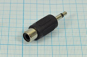 Переходник штекер Audio Jack моно 3.5мм на гнездо RCA, № 966 шт 3,5моно-гн RCA\2C[Ni]\\ пласт\\[пере