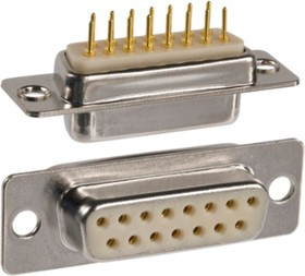 172-E15-213R001, 172 15 Way Panel Mount D-sub Connector Socket, 10.9mm Pitch