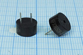 Излучатель звука магнитоэлектрический со встроенным генератором 3В, диаметр 9.6мм; згм 10x 5\ 3\\2,7