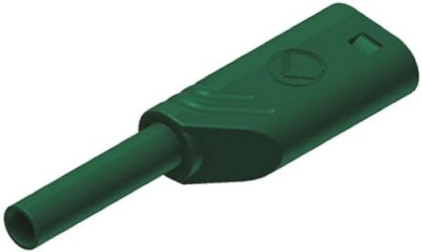 975090704, Green Male Banana Plug, 2mm Connector, Solder Termination, 10A, Gold Plating