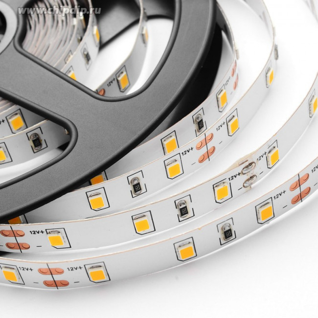 LSE-054 Светодиодная лента, 12В, 9,6Вт/м, smd2835, 60д/м, IP20, 1300Лм/м, ширина подложки 8мм, теплы