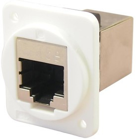 CP30220SXW, Адаптер в линию, Cat5e, Plain Hole, RJ45, RJ45, Переходник, Встраиваемый в Линию, FT, Гнездо