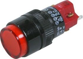 D16LMR1-1abKR, Кнопка без фиксации (5A 250VAC), LED подсветка 24VDC