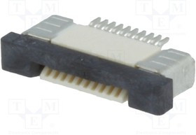 PCA-6L-10-HU-3-T/R, Разъем: FFC (FPC), горизонтальный, PIN: 10, SMT, 0,4А, 30мОм, 0,5мм
