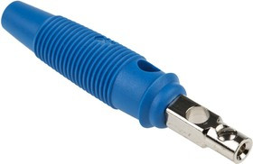 930726102, Blue Male Banana Plug, 4 mm Connector, Screw Termination, 16A, 60 V, 60V dc, Nickel