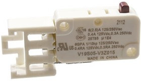 V19S05-V3Z015, микропереключатель SPDT 250В 5А Rast 2.5 0.15N
