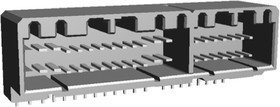 175446-6, MULTILOCK 040/070 Female Connector Housing, 42 Way, 2 Row Right Angle