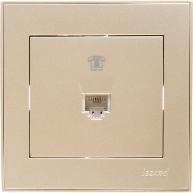 RAIN Розетка телефонная евро жемчужно-белый металлик 703-3030-137