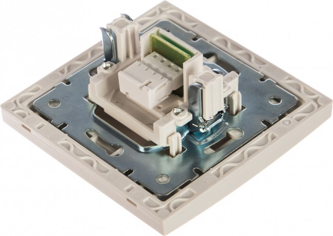 RAIN Розетка телефонная евро жемчужно-белый металлик 703-3030-137