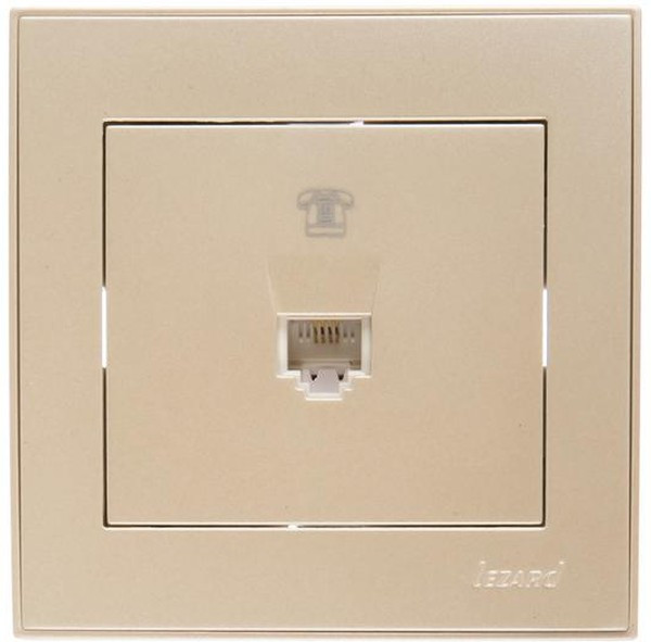 RAIN Розетка телефонная евро жемчужно-белый металлик 703-3030-137