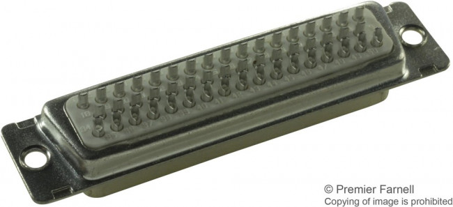 DD50S064TLF, D-Sub; PIN: 50; socket; female; for panel mounting; straight; 5A