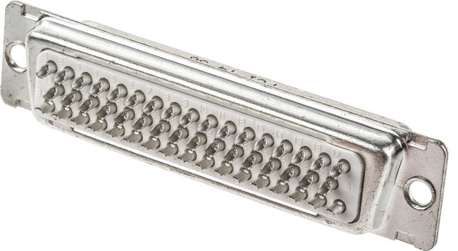 DD50S064TLF, D-Sub; PIN: 50; socket; female; for panel mounting; straight; 5A