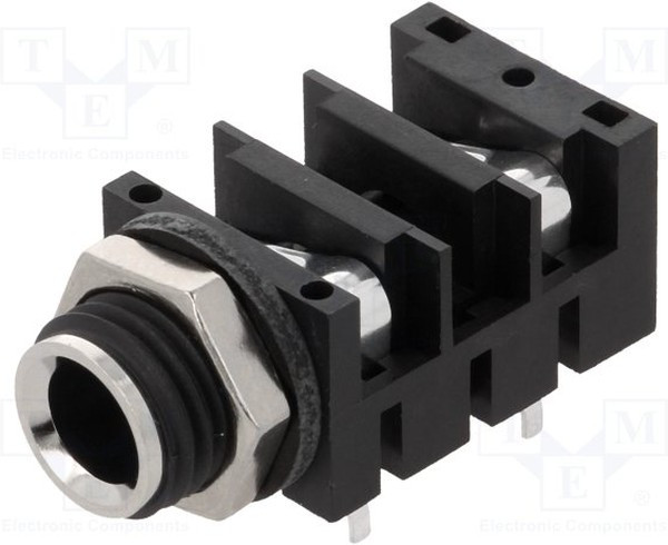 ACJM-MHDR, Phone Connectors 1/4" PHONE SKT MONO HPCB SNAPFIT MTL NUT