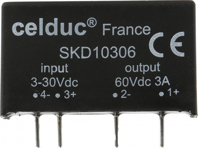 SKD10306, Реле: полупроводниковое, Uупр: 3-30ВDC, 3А, 2-60ВDC, Серия: SKD