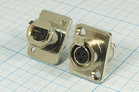 Гнездо микрофонное miniXLR\3P\пан фланец 2отв\B8,5\MC806-3P; №2824 гн мик miniXLR\3P\пан флан 2отв\B8,5\\MC806-3P