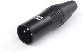 AuraSonics XN3M-B кабельный разъем 3-контактный XLR male, посеребренные контакты, черный