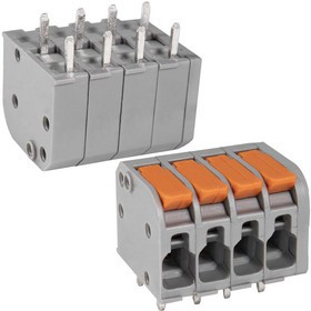 PCT-114D, Клемма зажимная соединительная безвинтовая , 4-проводная, 32 А, 250 В, 0.2...4.0мм2, -20…+105 °C, PA66 UL94V-0, монтаж на плату PCT-114D, Клемма зажимная соединительная безвинтовая , 4-проводная, 32 А, 250 В, 0.2...4.0мм2, -20…+105 °C, PA66 UL94V-0, монтаж на плату