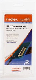 76650-0004, FFC &amp; FPC Connectors FFC CONNECTOR KIT .3MM RA CONN 50PCS