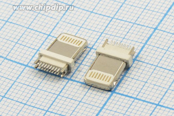 Разъем телефонный вилка, контакты 16P8C2C, на кабель, LN-M[iPhone,iPAD]