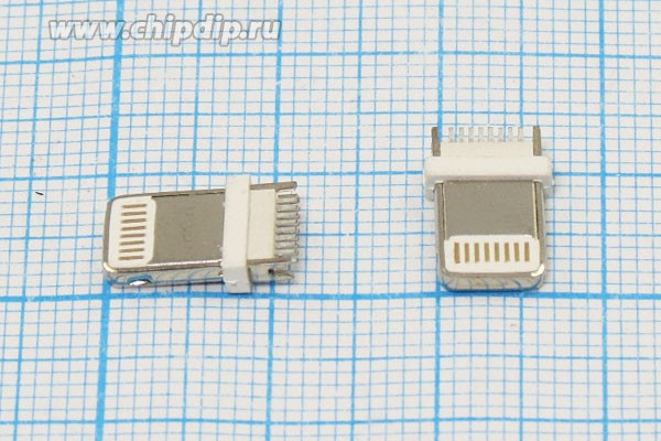 Разъем телефонный вилка, контакты 16P8C2C, на кабель, LN-M[iPhone,iPAD]